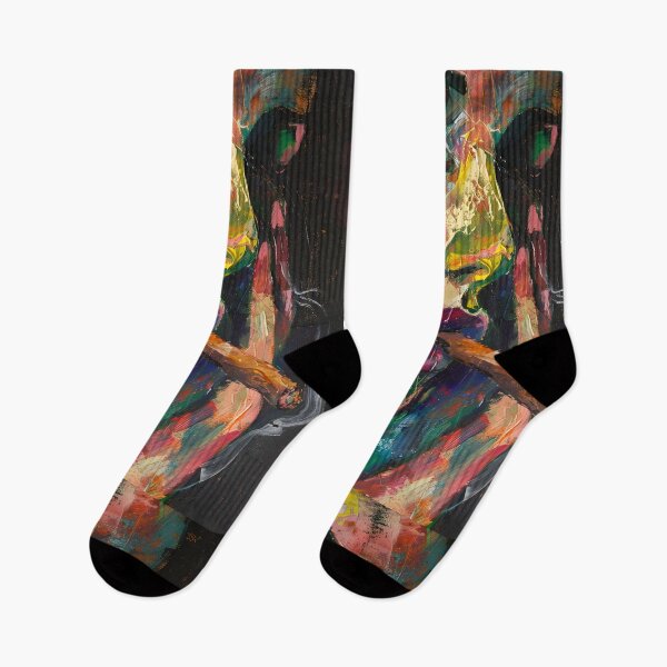 Item preview, Bold Emotion - Woman Smoking Cigar in a Vivid, Expressive Color Palette Abstract Digital AI Art designed and sold by OlfactoART Studio.