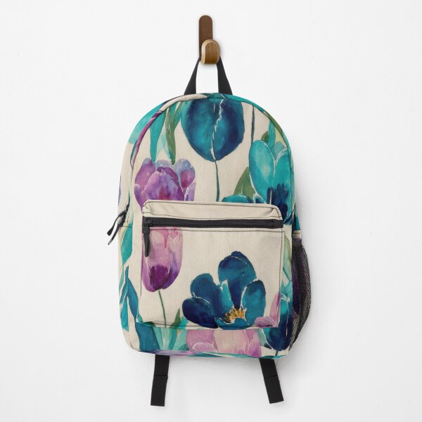 Item preview, Abstract Watercolor Parrot Tulips in Teal and Purple designed and sold by dawnleblanc55.