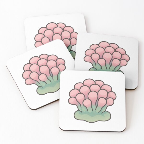 Item preview, Frogspawn Coral Illustration – Pastel Pink and Green Euphyllia Marine Reef Art designed and sold by Vendeloc.