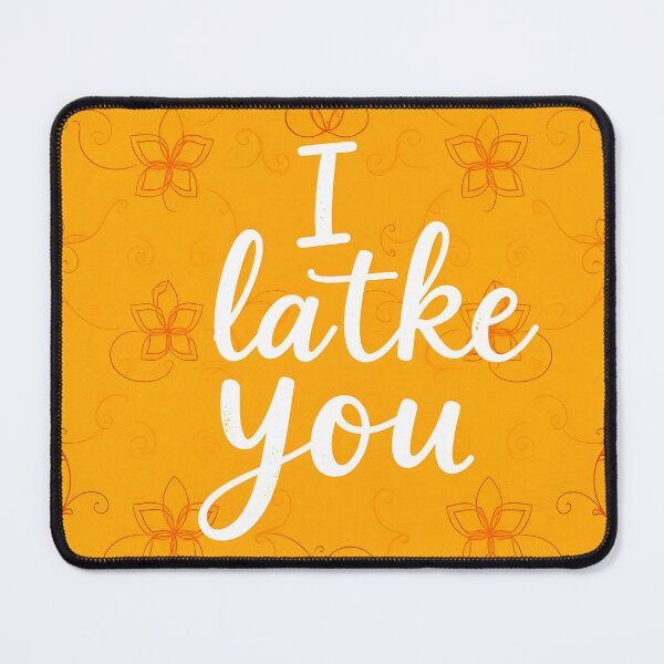 Item preview, I Latke You – Cute Doodle White-Orange Punny Hanukkah Humor designed and sold by EmeraldeaArt.