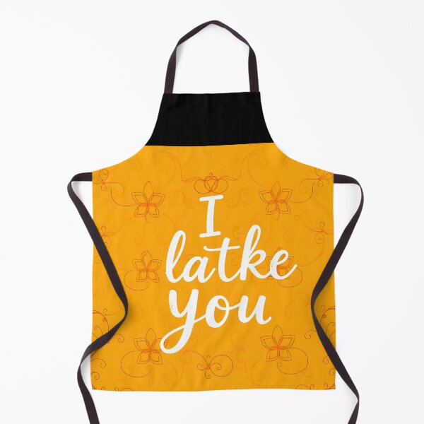 Item preview, I Latke You – Cute Doodle White-Orange Punny Hanukkah Humor designed and sold by EmeraldeaArt.