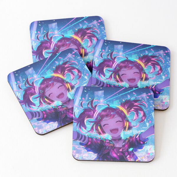Item preview, Neon Pop Sensation – Vibrant Anime DJ Girl Party Art designed and sold by Starlit Torii.