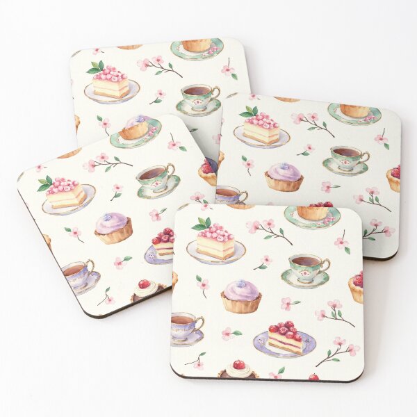 Item preview, Whimsical Tea Party Delight Pattern - Cute Desserts & Teacups Design designed and sold by rustyroofco.