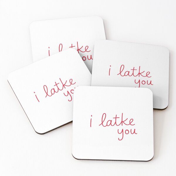 Item preview, I Latke You – Red Handwritten Text on White, Cute Hanukkah Pun Design designed and sold by EmeraldeaArt.