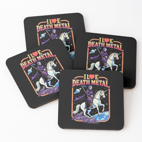 Item preview, I Love Death Metal - Grim Reaper & Unicorn designed and sold by Vintagenaut Co..