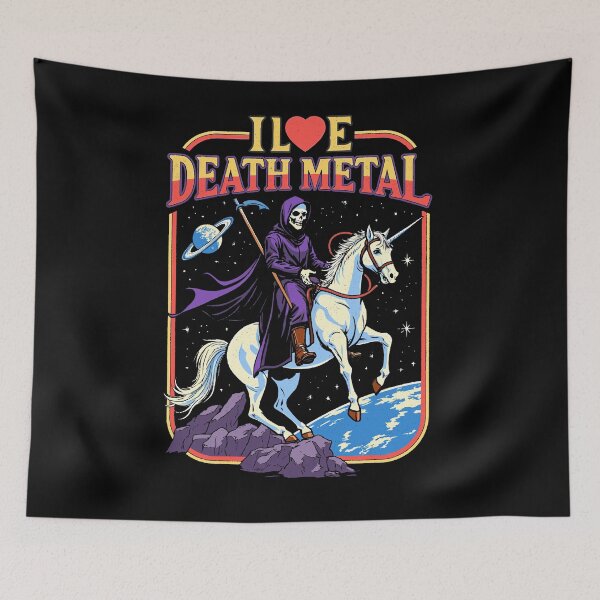 Item preview, I Love Death Metal - Grim Reaper & Unicorn designed and sold by Vintagenaut Co..
