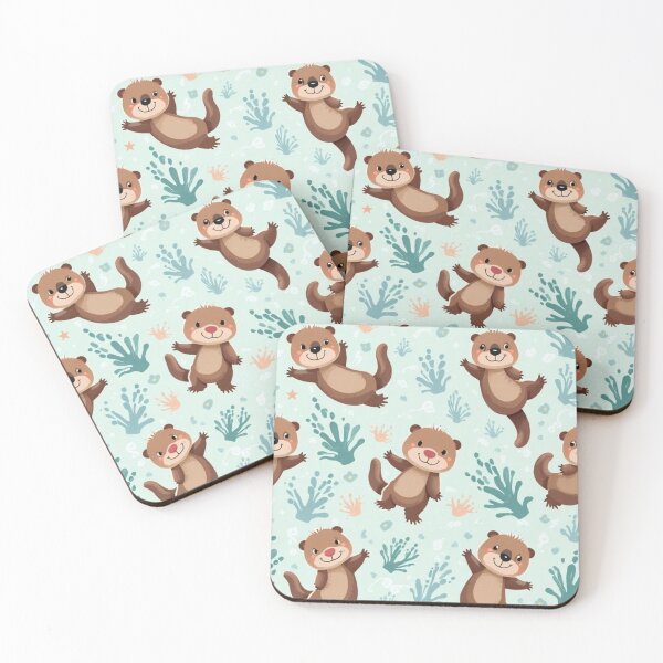 Item preview, Tiny Otters – Playful Animal Pattern designed and sold by IVSapparel.