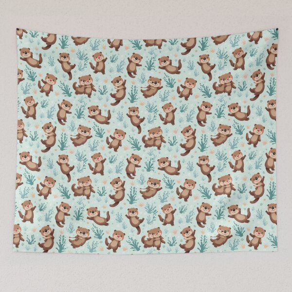 Item preview, Tiny Otters – Playful Animal Pattern designed and sold by IVSapparel.
