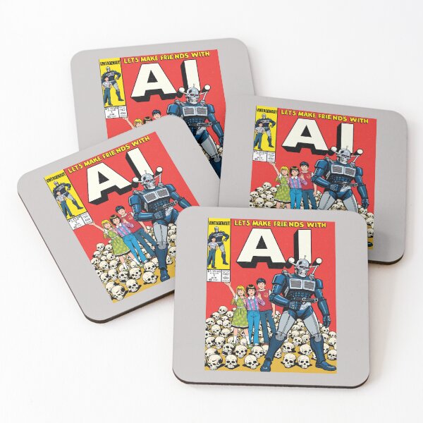 Item preview, Let's Make Friends with AI - Funny Sci-Fi & Robot designed and sold by Vintagenaut Co..