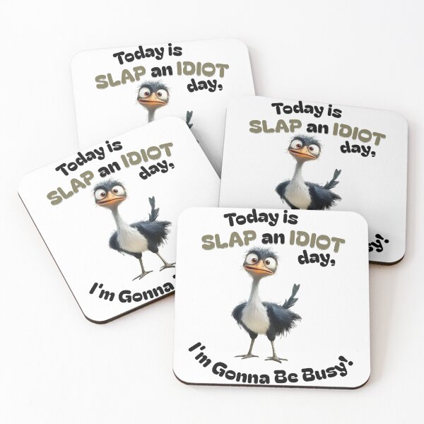 Item preview, "Today is Slap an Idiot Day" Sarcastic T-Shirt | Funny Grumpy Bird Sticker | Anti-Social Humor Mug designed and sold by Winarrts.