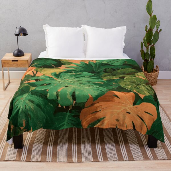 Item preview, Hojas de palmera tropical en verde y naranja-papaya designed and sold by DEC02.