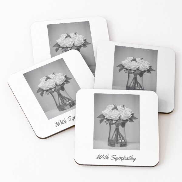Item preview, WITH SYMPATHY, CARD, FLORAL BOUQUETS, BW FLOWERS  designed and sold by AASparksDesigns.