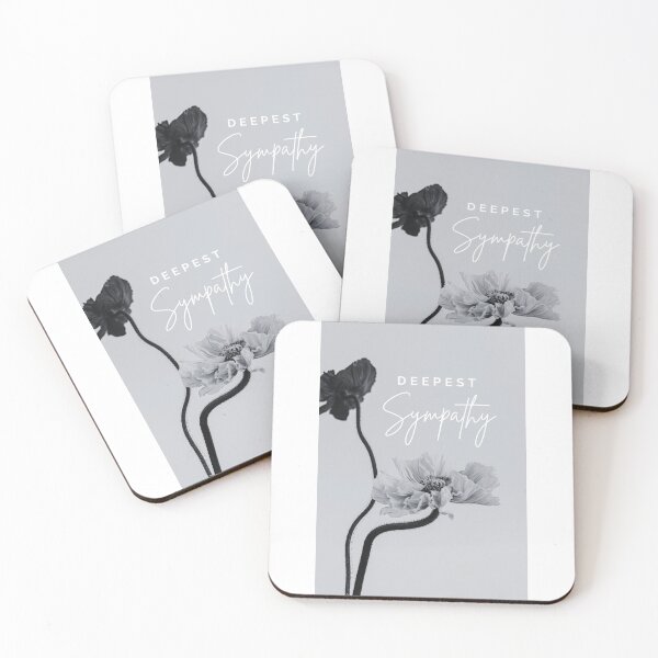 Item preview, DEEPEST SYMPATHY, CARD, FLORAL POPPY, BW FLOWERS  designed and sold by AASparksDesigns.