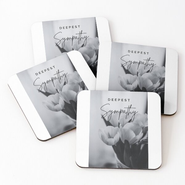 Item preview, DEEPEST SYMPATHY, CARD, FLORAL TULIPS, BW FLOWERS  designed and sold by AASparksDesigns.