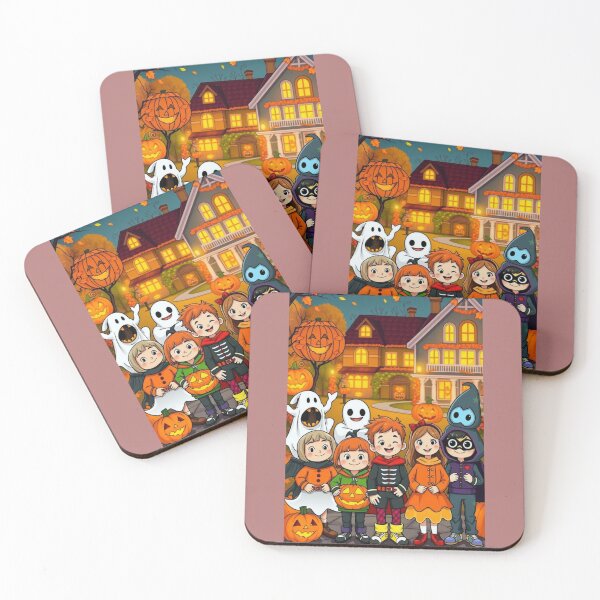 Item preview, Enfants Halloween & lampe citrouille. Halloween Kids & Pumpkin Lamp designed and sold by Drawingshirts.