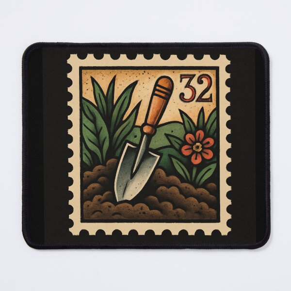 Item preview, Postage Stamp Summer Vibes Gardener Tattoo Artist Retro Poster Garden Vintage designed and sold by Wild Blood Designs.