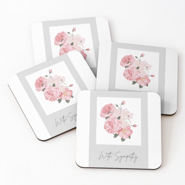 Item preview, WITH SYMPATHY, CARD, FLORAL, PINK FLOWERS, ROSES designed and sold by AASparksDesigns.