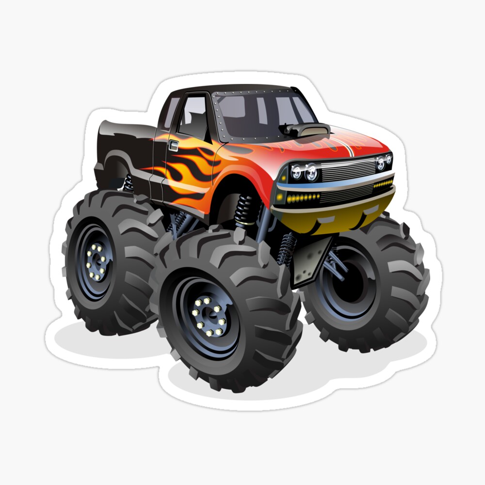 Cartoon Monster Truck Poster  Monster trucks, Monster truck art, Truck art