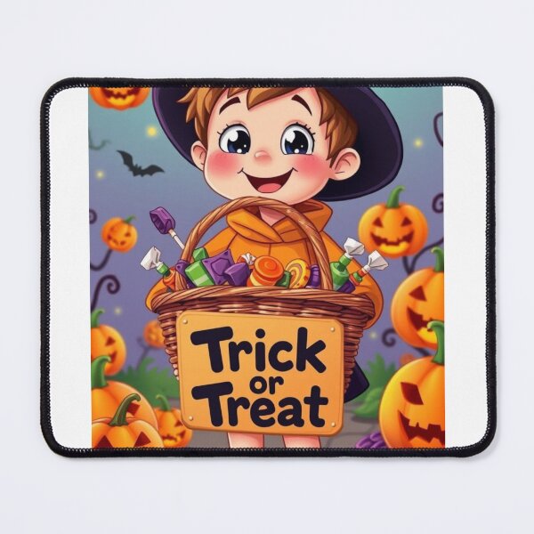 Item preview, Enfant Halloween avec panier de bonbons. Halloween Kid with Candy Basket designed and sold by Drawingshirts.