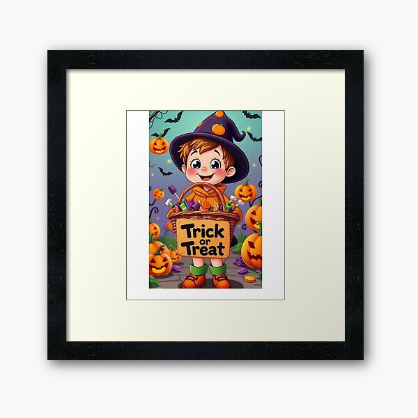 Item preview, Enfant Halloween avec panier de bonbons.  Enfant d'Halloween avec panier de bonbons designed and sold by Drawingshirts.