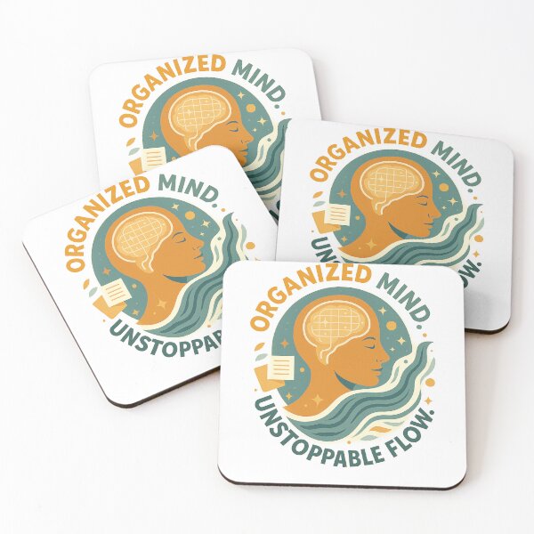 Item preview, Organized Mind Unstoppable Flow – Motivational Productivity Design designed and sold by ezsketch25.