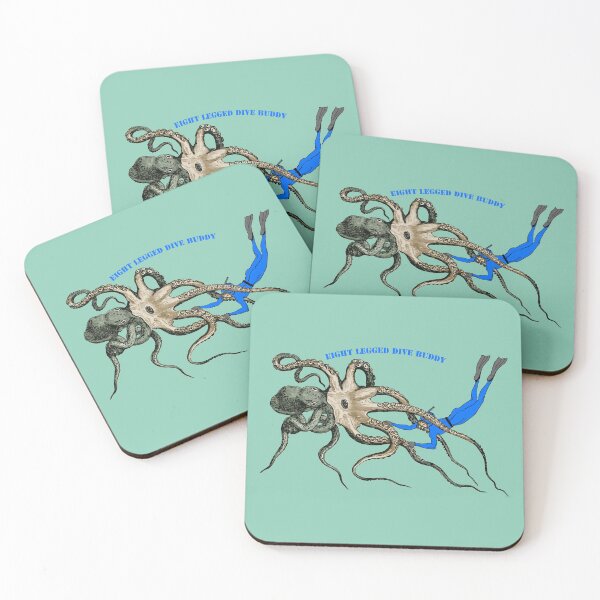 Item preview, Vintage Freediving Diver Interacting with a Giant Octopus URM designed and sold by urmaddad.