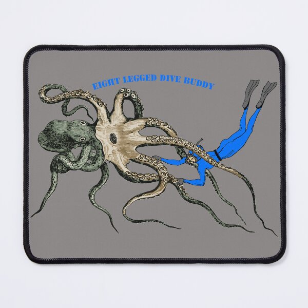 Item preview, Vintage Freediving Diver Interacting with a Giant Octopus URM designed and sold by urmaddad.