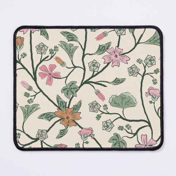 Item preview, Trailing Floral - Mallow - Malva - Sage Green and Muted Pinks and Cream  designed and sold by ArtFisher.