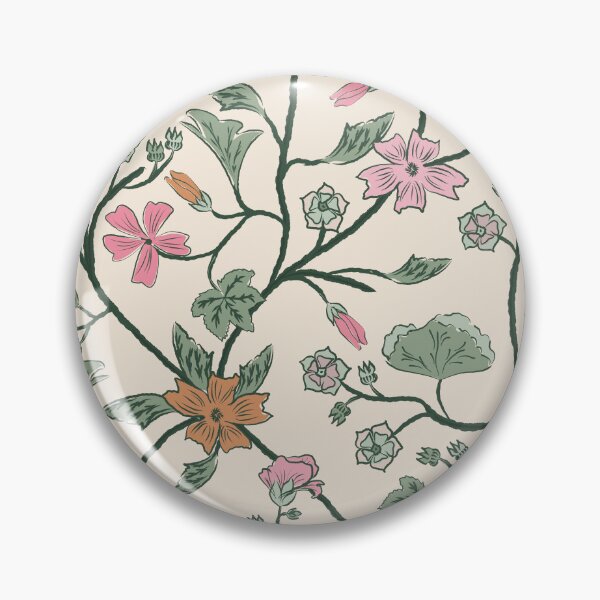 Item preview, Trailing Floral - Mallow - Malva - Sage Green and Muted Pinks and Cream  designed and sold by ArtFisher.