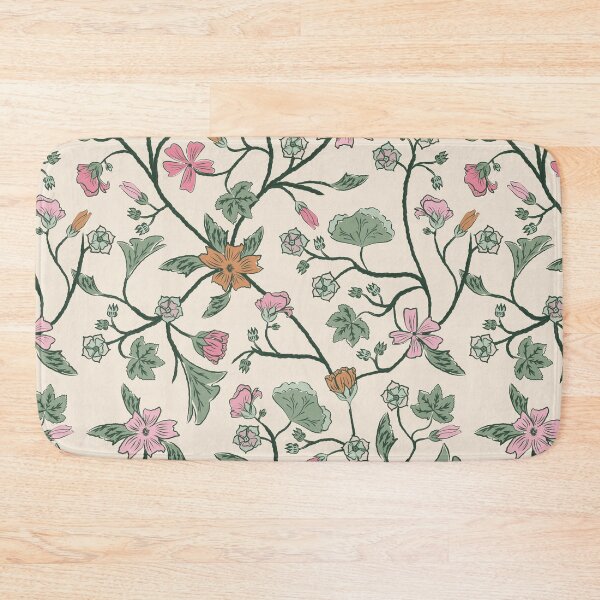 Item preview, Trailing Floral - Mallow - Malva - Sage Green and Muted Pinks and Cream  designed and sold by ArtFisher.