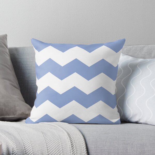 Periwinkle Chevron Print Throw Pillow