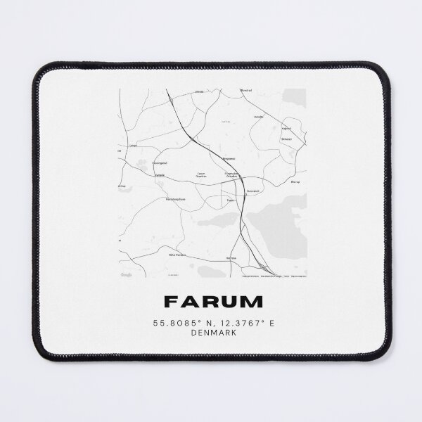Item preview, Farum Denmark Map Print – Modern Black & White Travel Stamp designed and sold by RM-Journey.