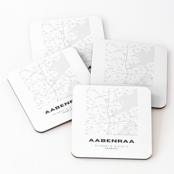 Item preview, Aabenraa Denmark Travel Stamp Print – Minimalist Black & White Map designed and sold by RM-Journey.
