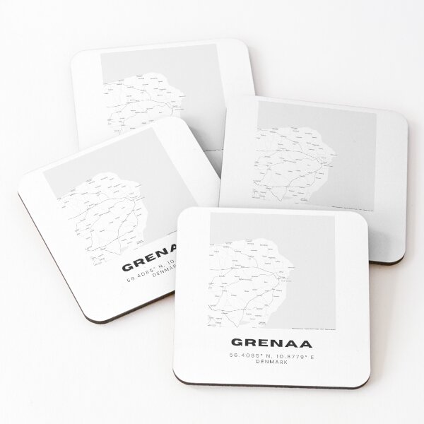 Item preview, Grenaa Denmark Minimalist Map – Monochrome Travel Stamp Design designed and sold by RM-Journey.