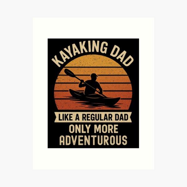 Item preview, Kayaking Dad Retro Sunset Design – Like a Regular Dad Only More Adventurous – Vintage Distressed Outdoor Paddle Shirt Gift designed and sold by BMLprint ⭐⭐⭐⭐⭐.