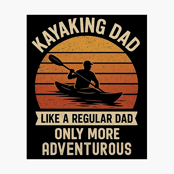 Item preview, Kayaking Dad Retro Sunset Design – Like a Regular Dad Only More Adventurous – Vintage Distressed Outdoor Paddle Shirt Gift designed and sold by BMLprint ⭐⭐⭐⭐⭐.