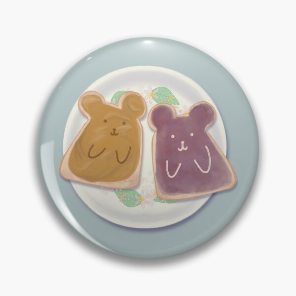 Item preview, Peanut Butter & Jelly Bear Toast – Cute Couple Illustration designed and sold by OopsieWeArted.
