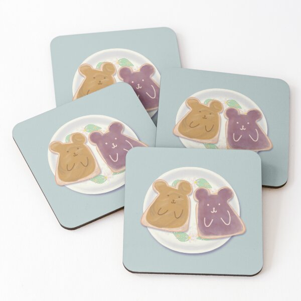 Item preview, Peanut Butter & Jelly Bear Toast – Cute Couple Illustration designed and sold by OopsieWeArted.