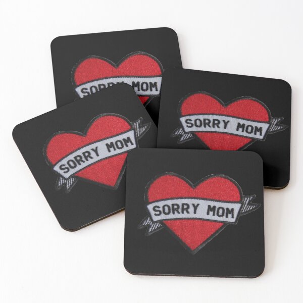 Item preview, Sorry mom heart trad tattoo iron on patch designed and sold by BrontesWhimsyStore.
