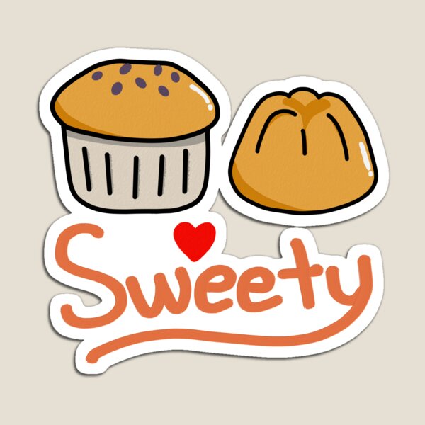 Item preview, Sweety Kawaii Muffin & Jelly – Cute Dessert Duo Cartoon designed and sold by 3DArtsbyOna.