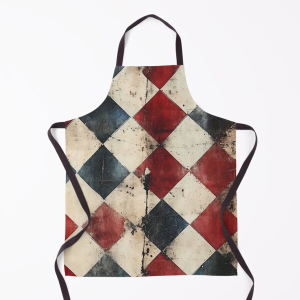 Item preview, Vintage Harlequin Diamonds | Grunge Red, Black & Ivory Checkered Pattern designed and sold by SouthPrint.