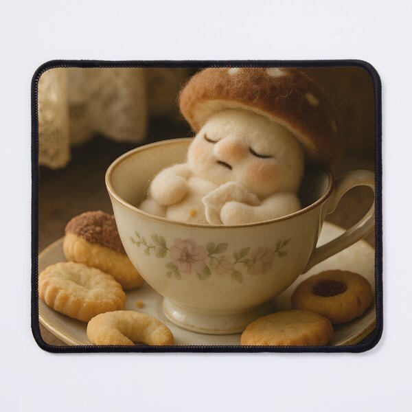 Item preview, Sleepy Teacup - Full designed and sold by Happy Lil Mushroom People.