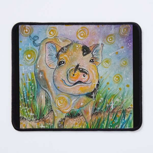 Item preview, Pig with Fireflies Lightening bugs farm night light designed and sold by RLawrenceArt.