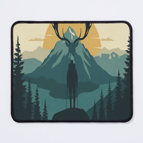 Item preview, Gros Morne Wilderness Hiker Caribou Silhouette Art designed and sold by Aicrag-Shop.