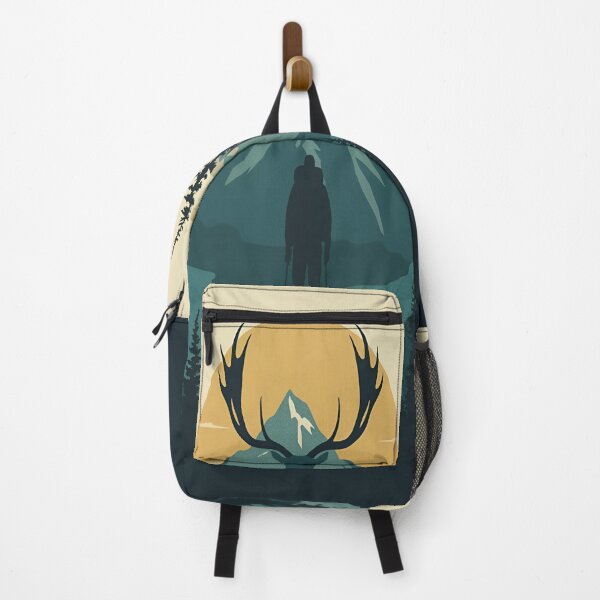 Item preview, Gros Morne Wilderness Hiker Caribou Silhouette Art designed and sold by Aicrag-Shop.