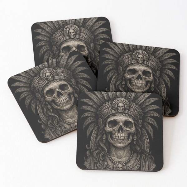 Item preview, Mictecacihuatl Aztec death goddess skull designed and sold by optimusprime39.