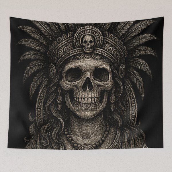 Item preview, Mictecacihuatl Aztec death goddess skull designed and sold by optimusprime39.