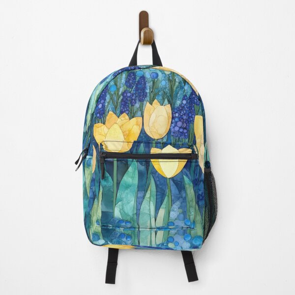 Item preview, Yellow Tulips and Blue Grape Hyacinths in Alcohol Ink (Seamless Pattern) designed and sold by dawnleblanc55.