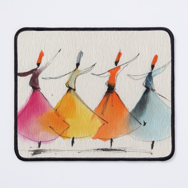 Item preview, Whimsical Whirling Dervishes in Colorful Watercolor Robes designed and sold by dawnleblanc55.
