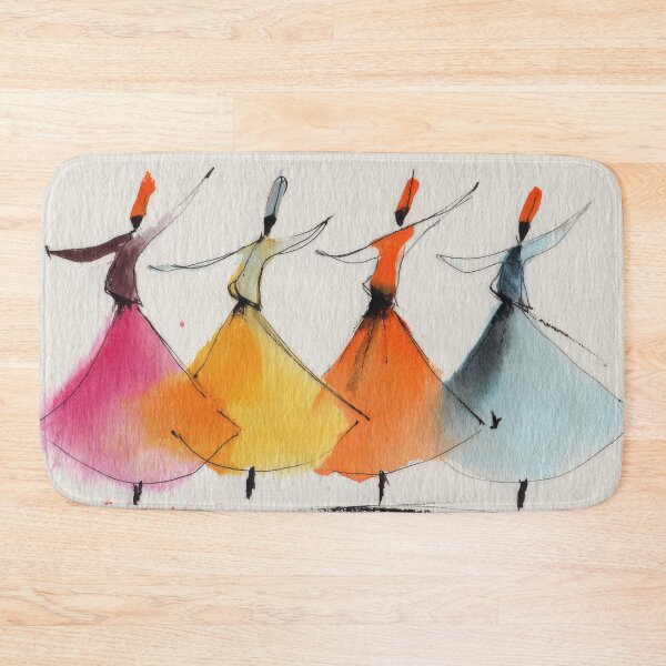 Item preview, Whimsical Whirling Dervishes in Colorful Watercolor Robes designed and sold by dawnleblanc55.